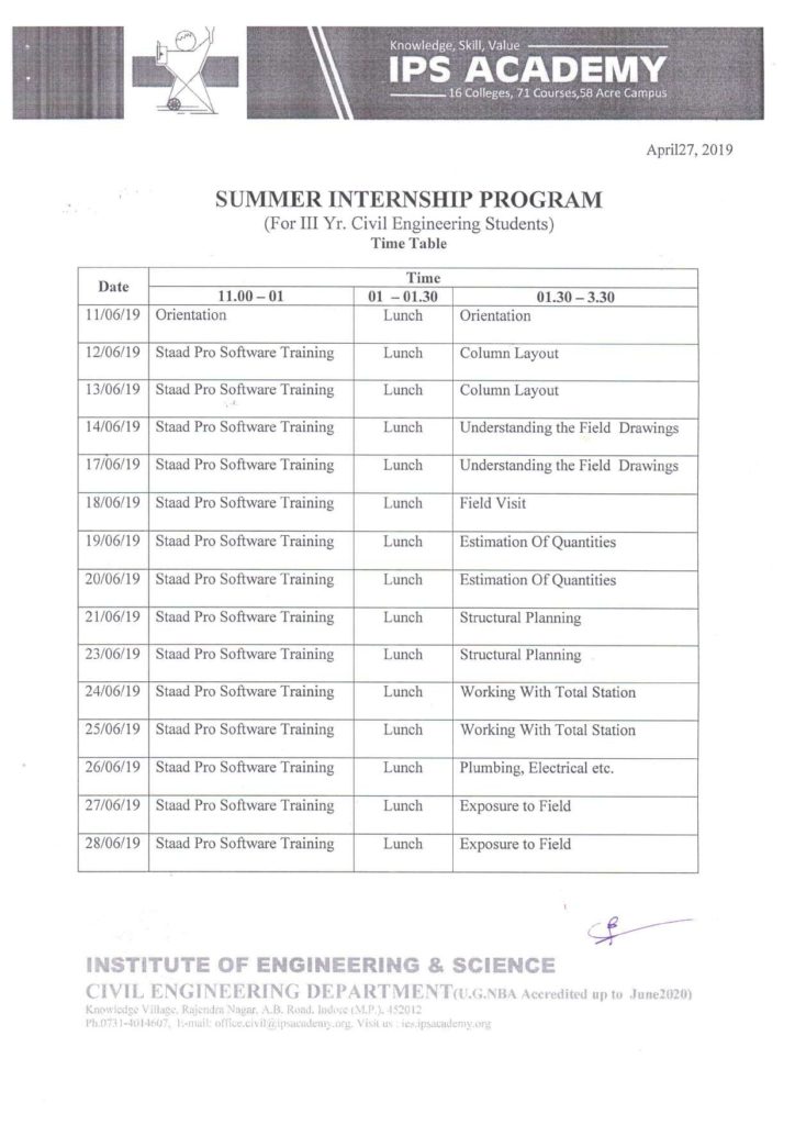 civil engineering internship summer 2016