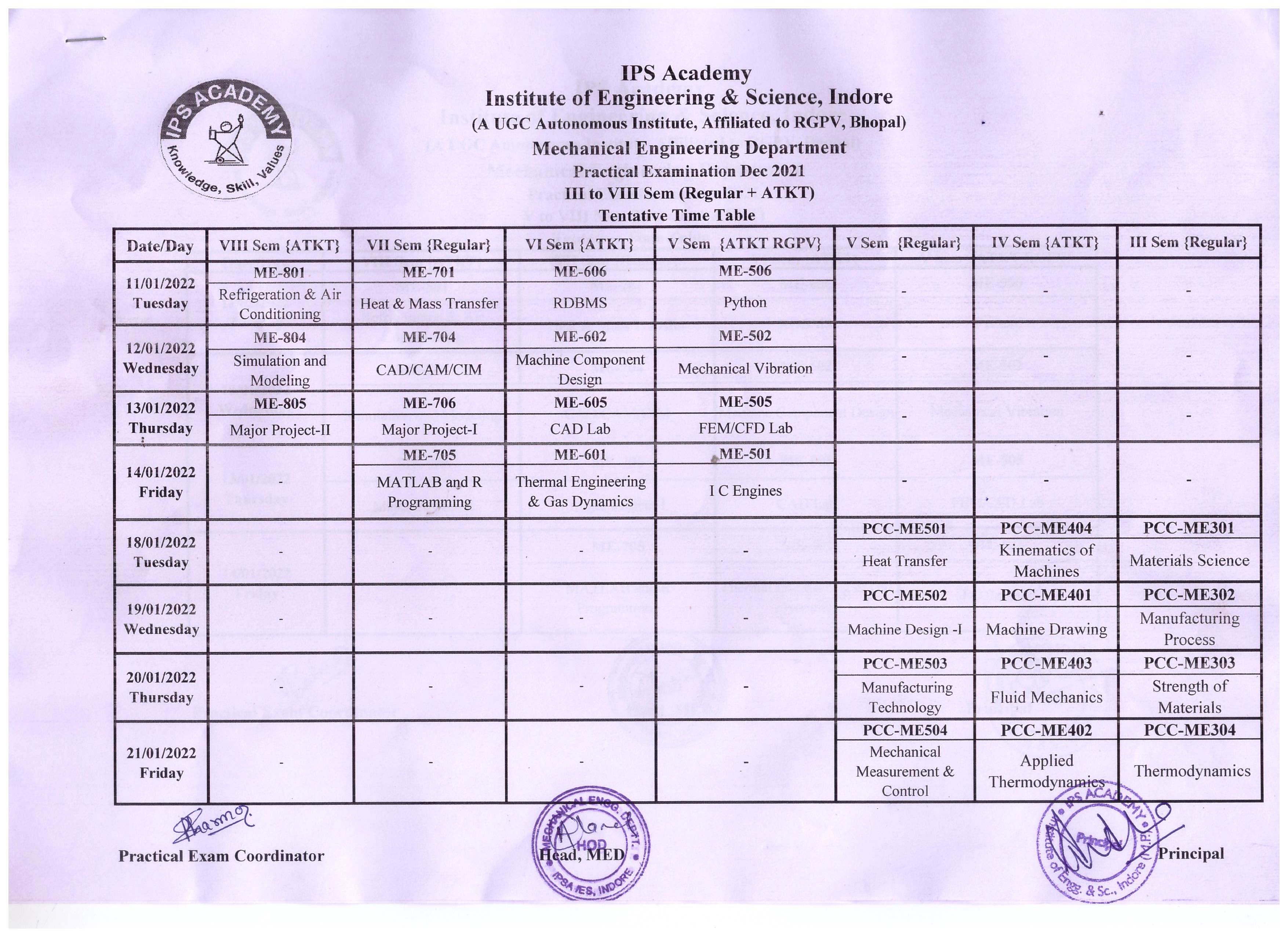 Time Table