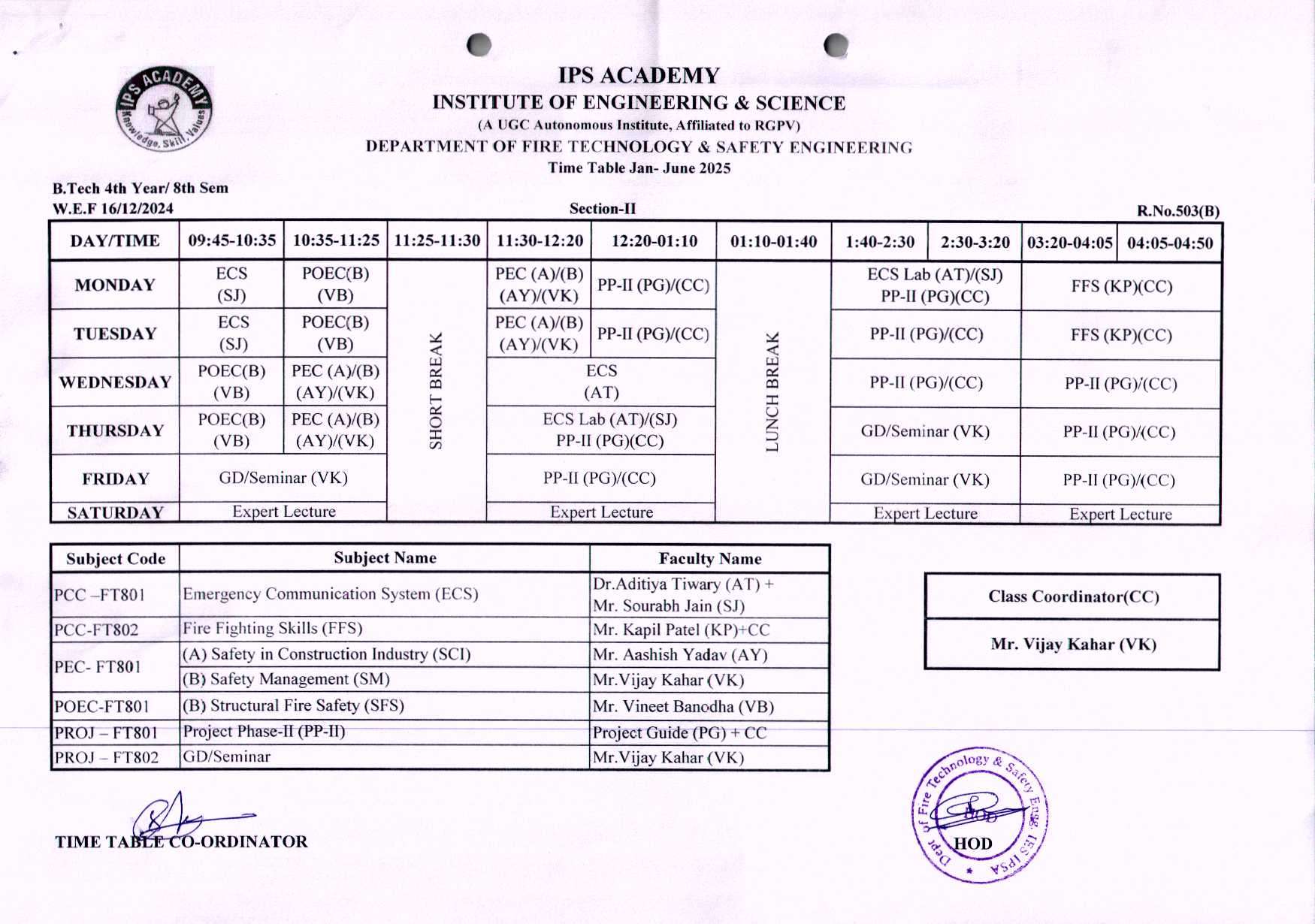 Time Table VIII Sem Jan-June-2025-II