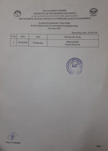 VIII Semester Practical Examination Time-Table April 2025