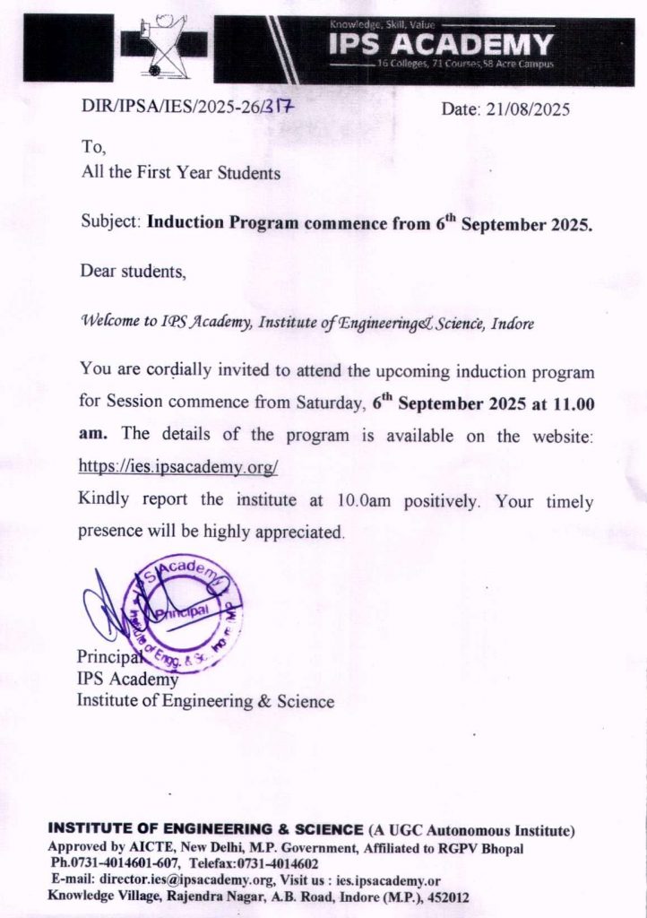 Invitation Induction Program-2025-26