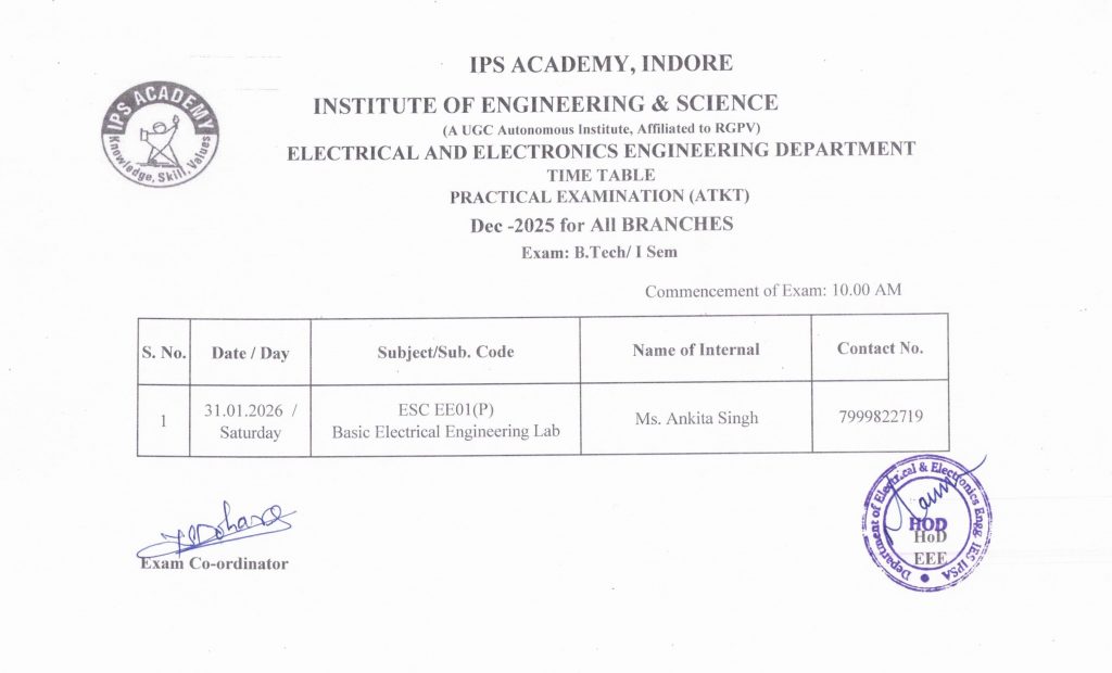 1st Year Practical Exam TT ATKT Dec-25