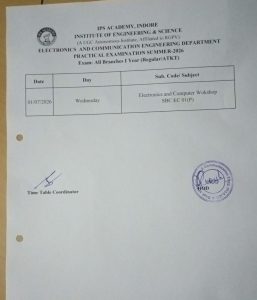 Ist Year Re-examination (ECW-SBCEC01)Time-Table July 2026